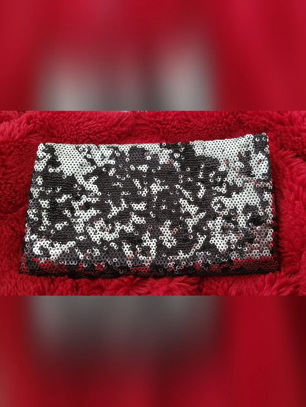 Two Way Sequin Crossbody/ Clutch With Magnetic Snap Closure & Removable Chain
